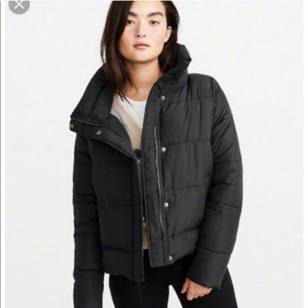 NWT Abercrombie Black Ultra Mini Puffer Jacket